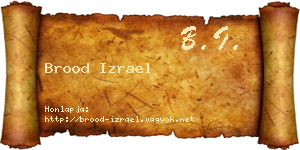 Brood Izrael névjegykártya